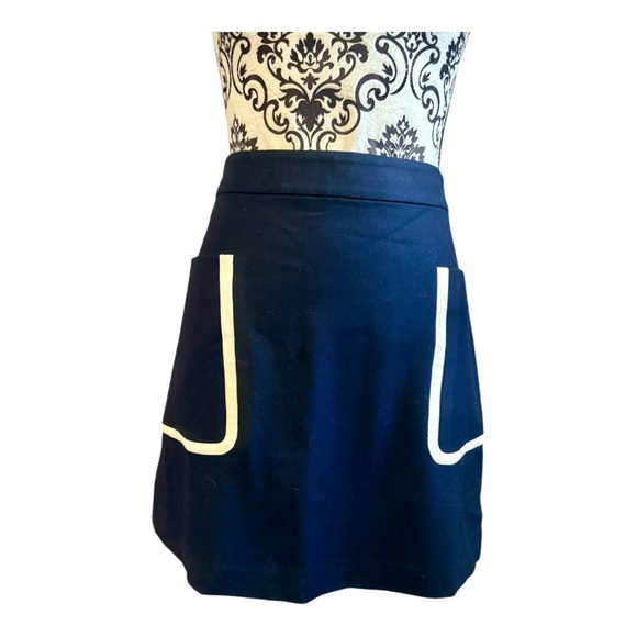 THEORY Strailia Blue Navy Wool Mini Skirt - Picture 3 of 7
